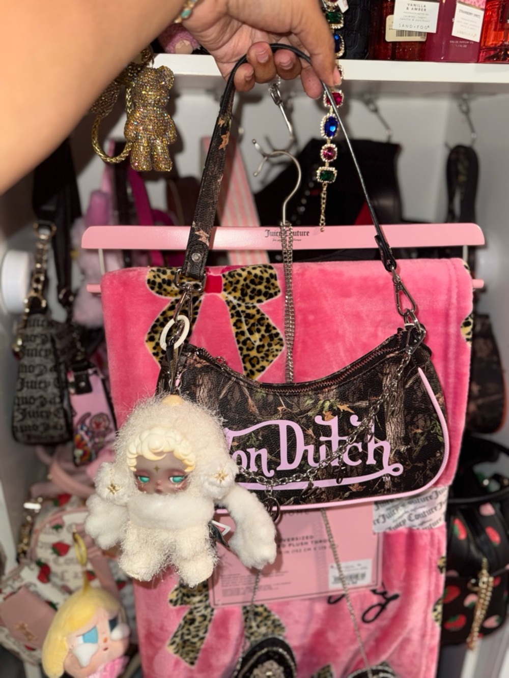 Von Dutch Pink Camo Tree Shoulder Bag